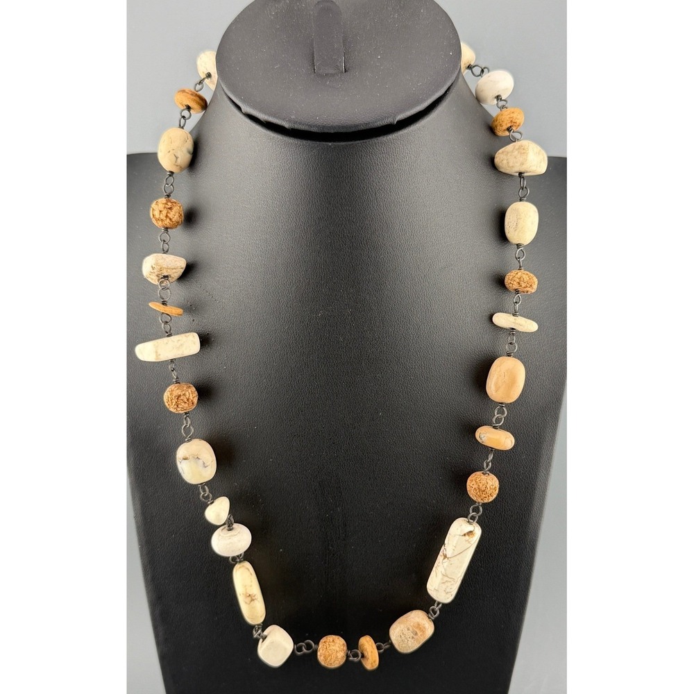 Vintage Silpada Necklace Earthtone Stones Sterling Chain Chain 18"